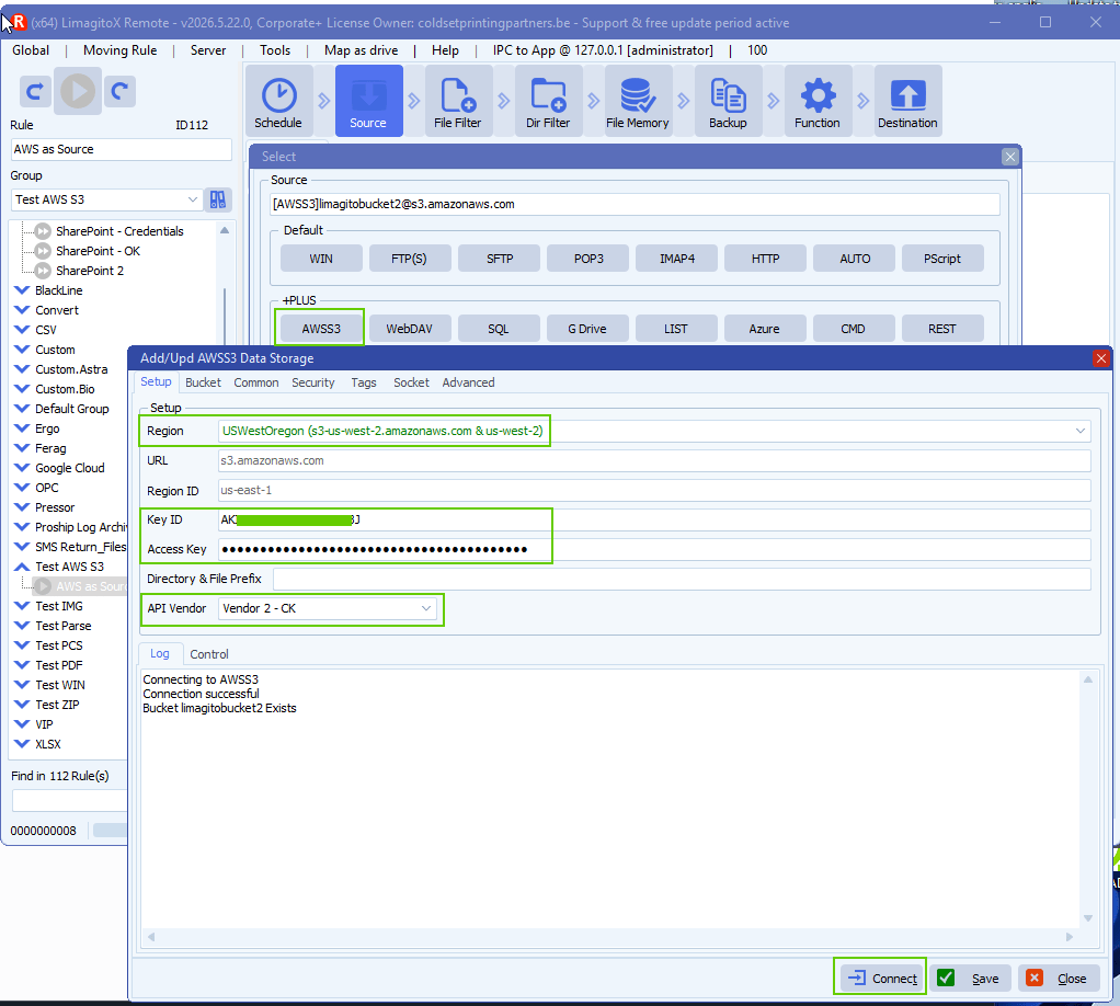 limagito filemover configure Amazon S3