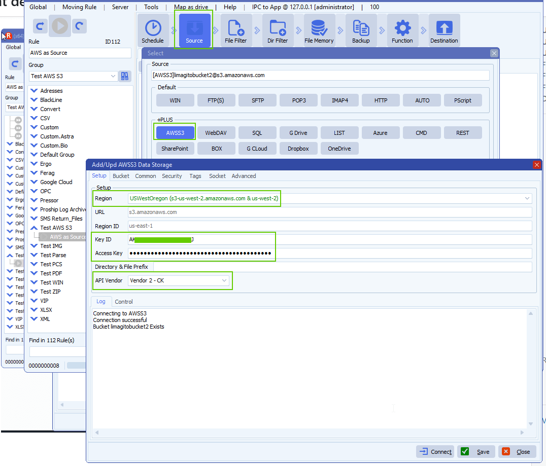 limagito filemover amazon S3 configuration setup