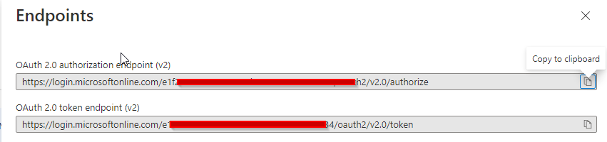 Azure endpoints