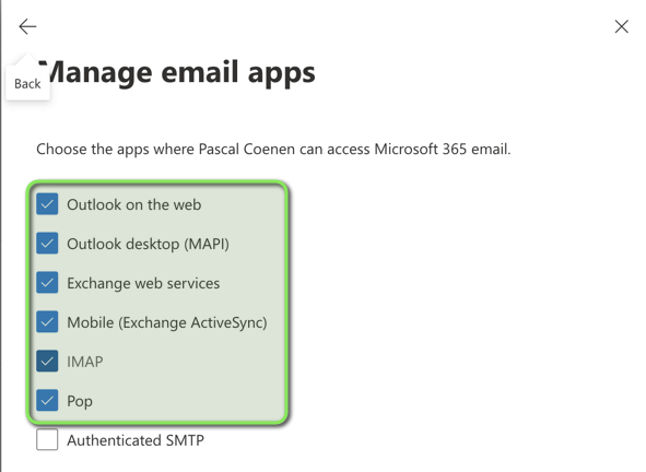Microsoft 365 admin center manage email apps