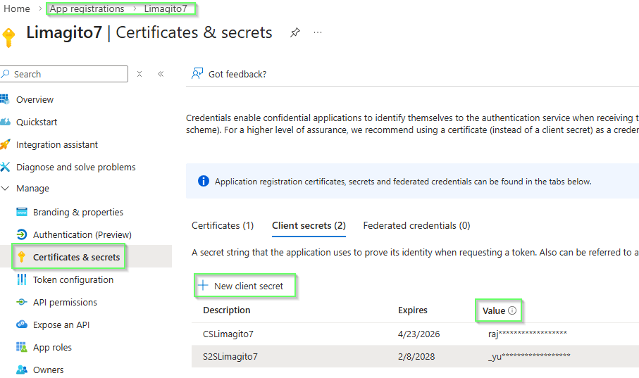 limagito filemover azure client secrets