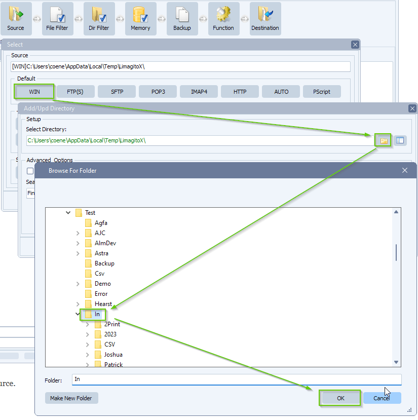 limagito file mover WIN as source setup