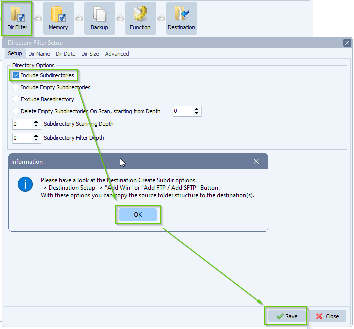 limagito file mover directory filter setup