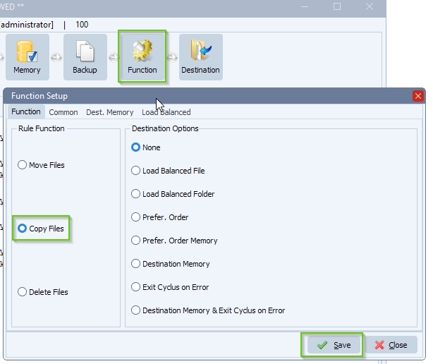 limagito file mover function setup