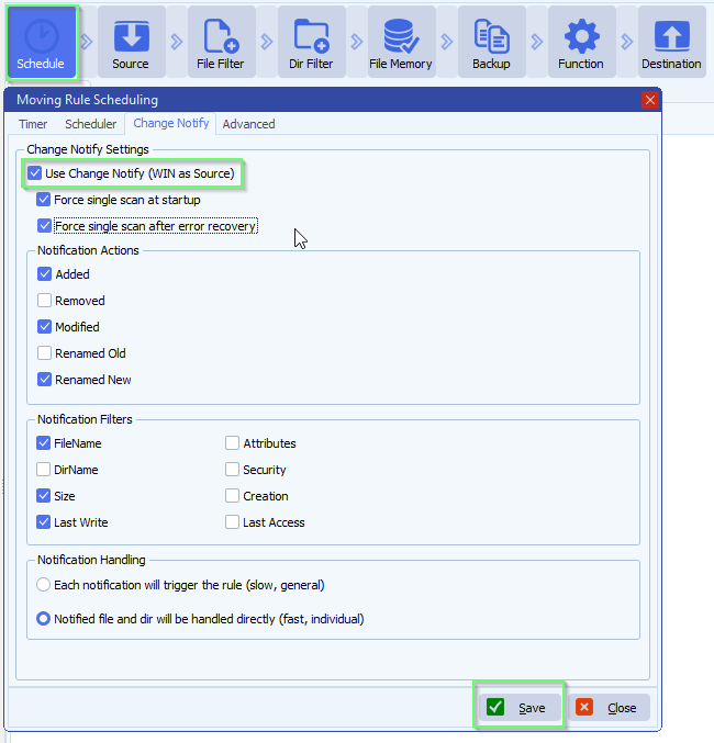 Limagito filemover Change Notify Isn't Picking Up