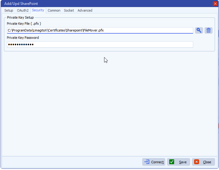 limagito filemover sharepoint Client ID and Certificate