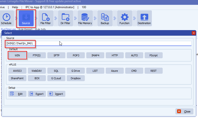 limagito file mover windows folder as source