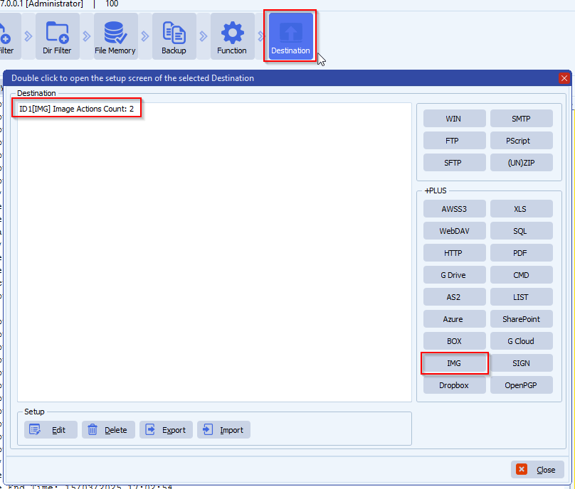 limagito file mover destination setup