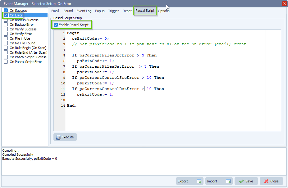 limagito file mover pascal script as precondition using counters