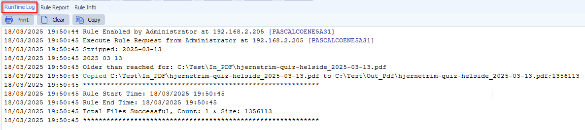 limagito file mover runtime log result