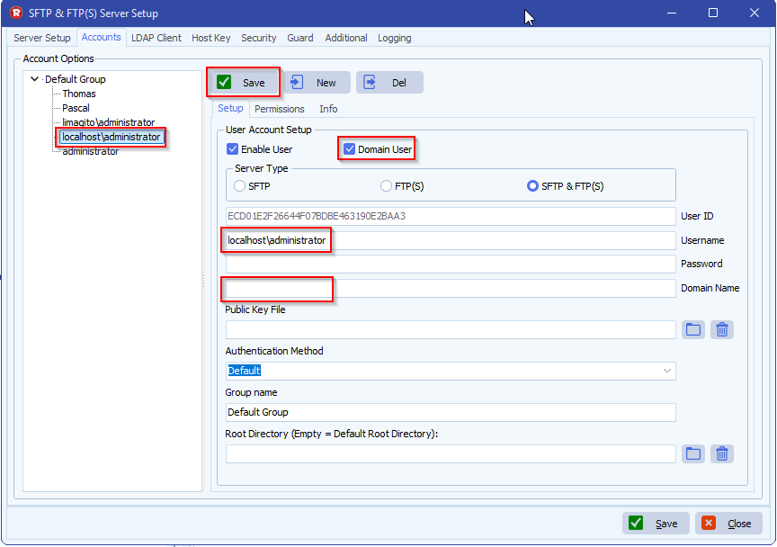 limagito file mover sftp server accounts setup