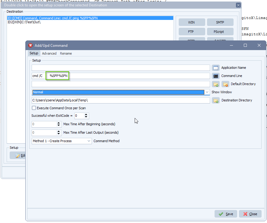 limagito file mover script on Temp folder
