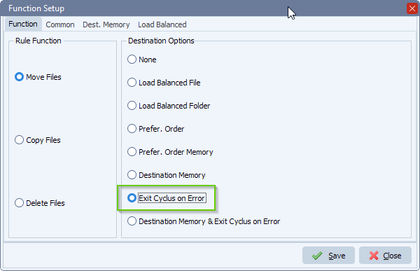 limagito file mover function exit cyclus on error