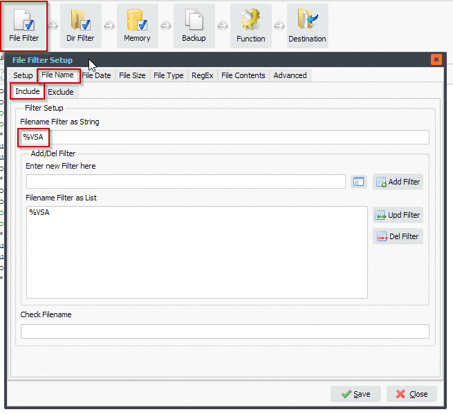 Limagito File Mover File Filter Setup
