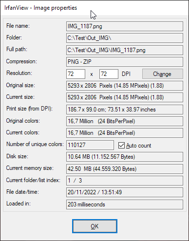 Image properties