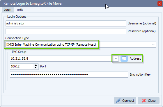 Limagito remote client login