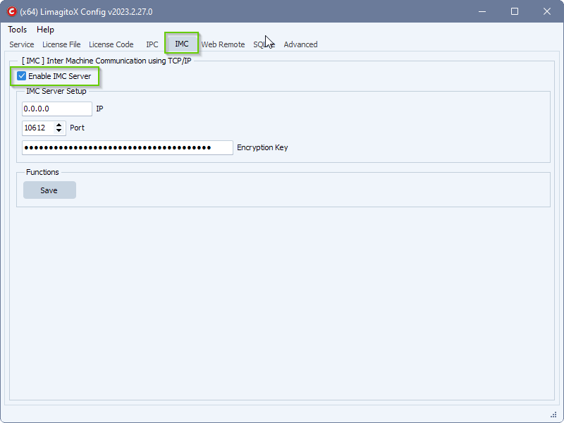 Limagito config IMC setup