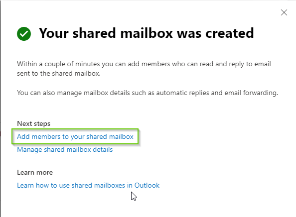 Microsoft365 admin center shared mailbox