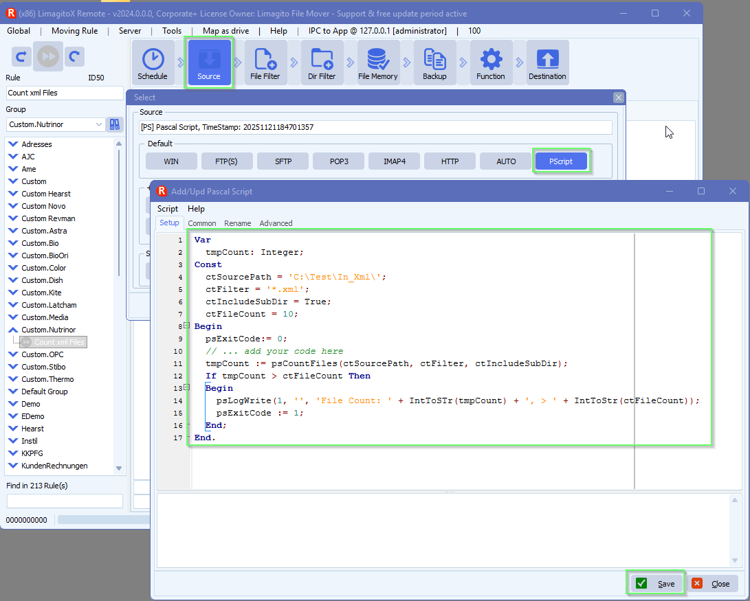 limagito file mover number of files in a folder