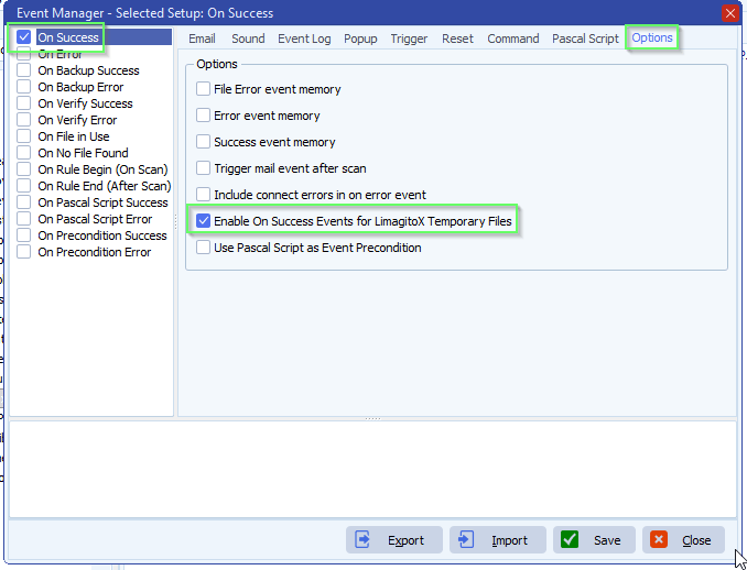 limagito file mover on success rule event options