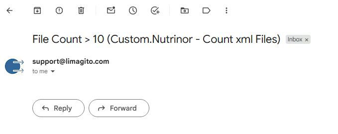 Send email when Number of files in a folder is higher than 10