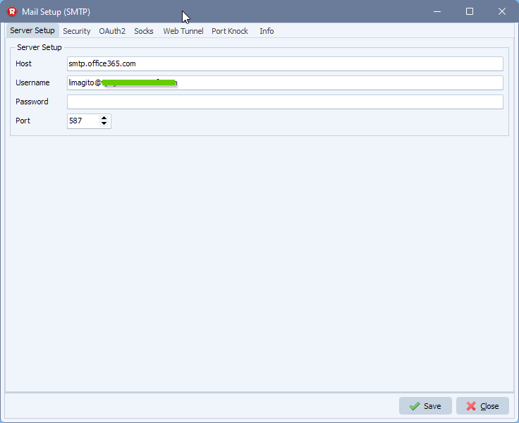 office365 smtp setup