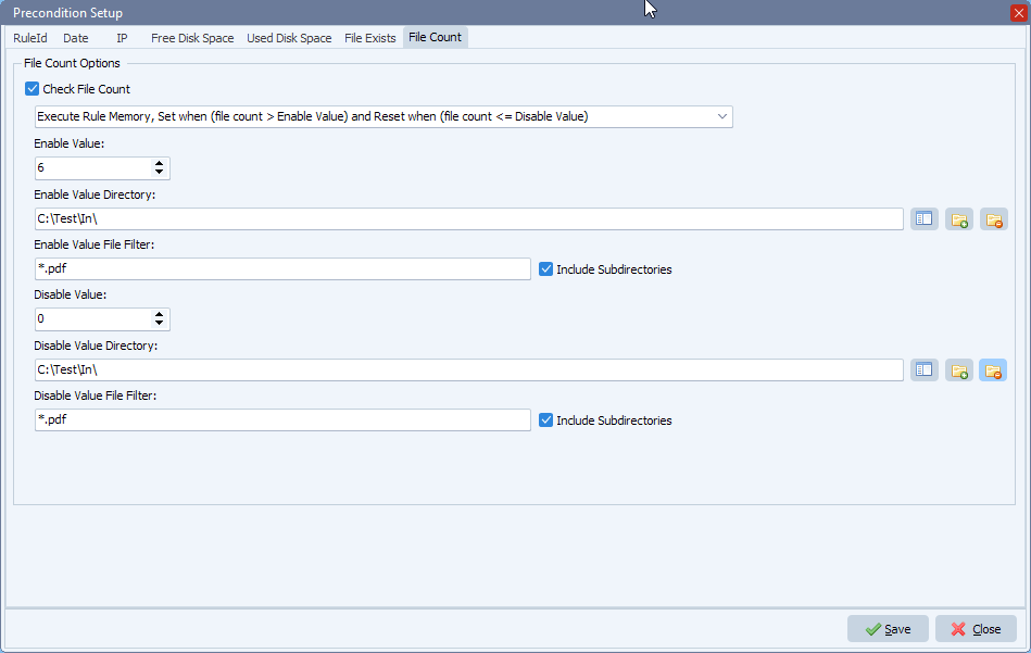 Limagito file mover precondition file count option