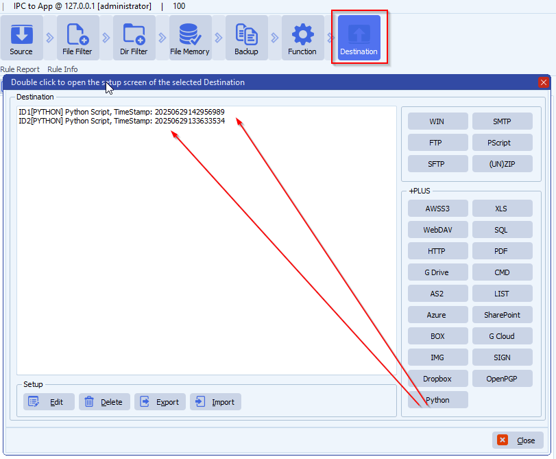 limagito file mover python as destination