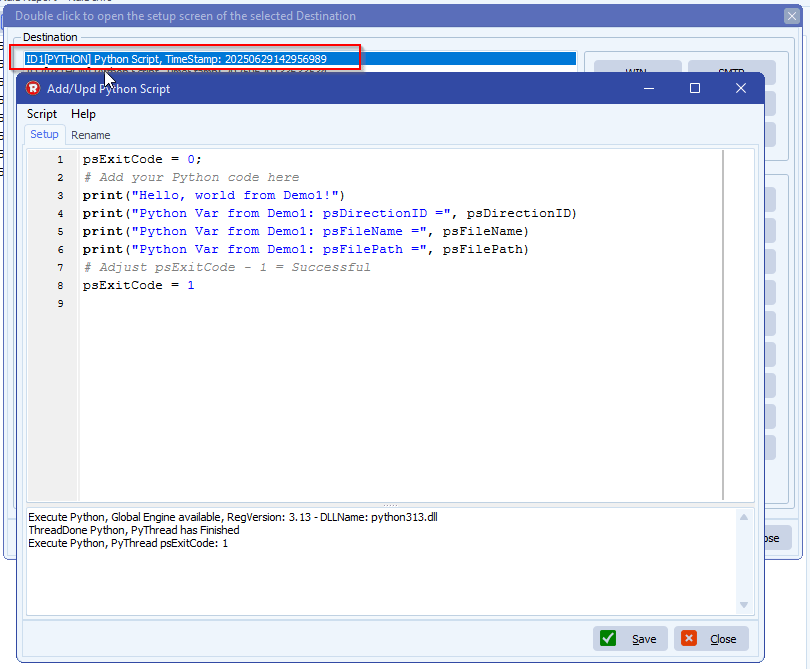 limagito file mover python as destination setup