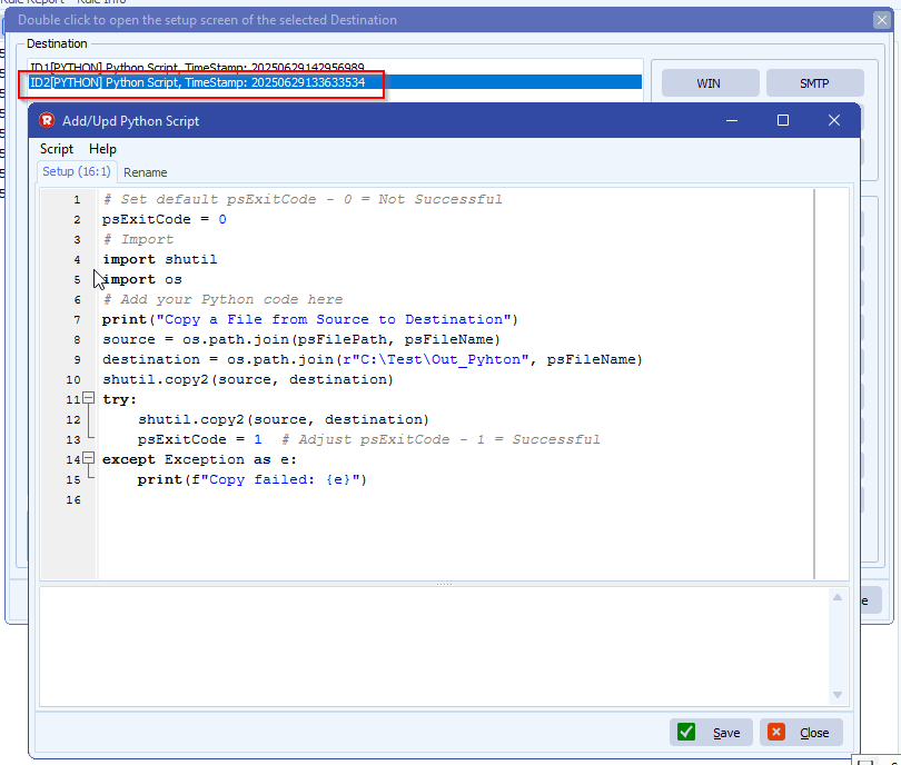 limagito file mover python as destination setup