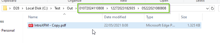 limagito file mover Replacement Parameter File Created Date output