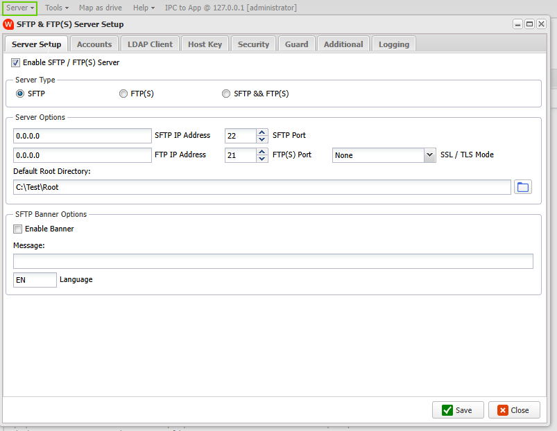 limagito filemover sftp server setup