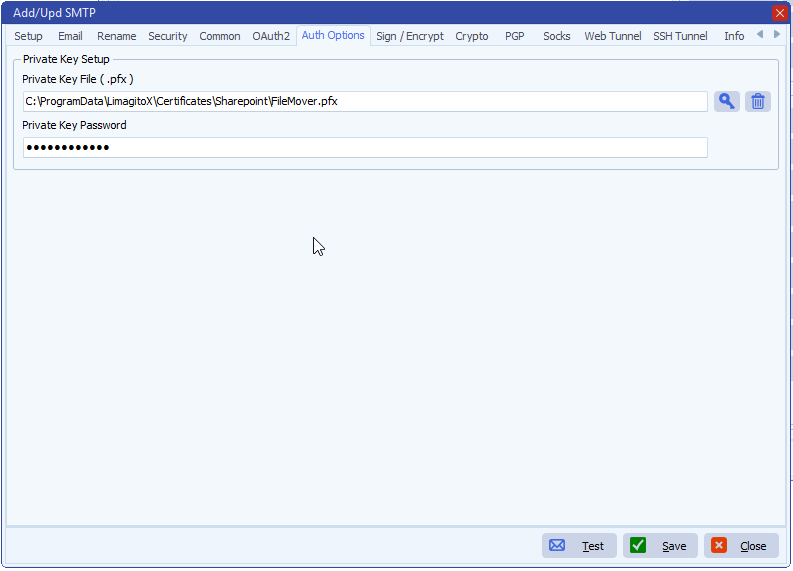 limagito file mover smtp authentication options