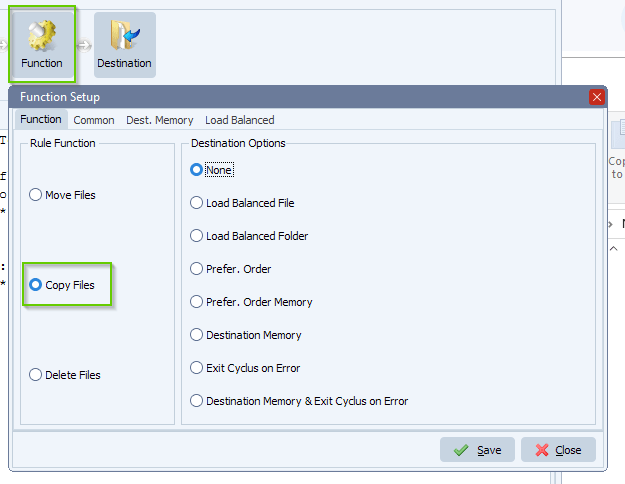 limagito file mover function setup