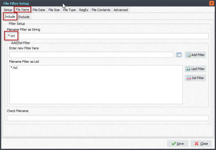 Limagito File Mover Filename Include Filter