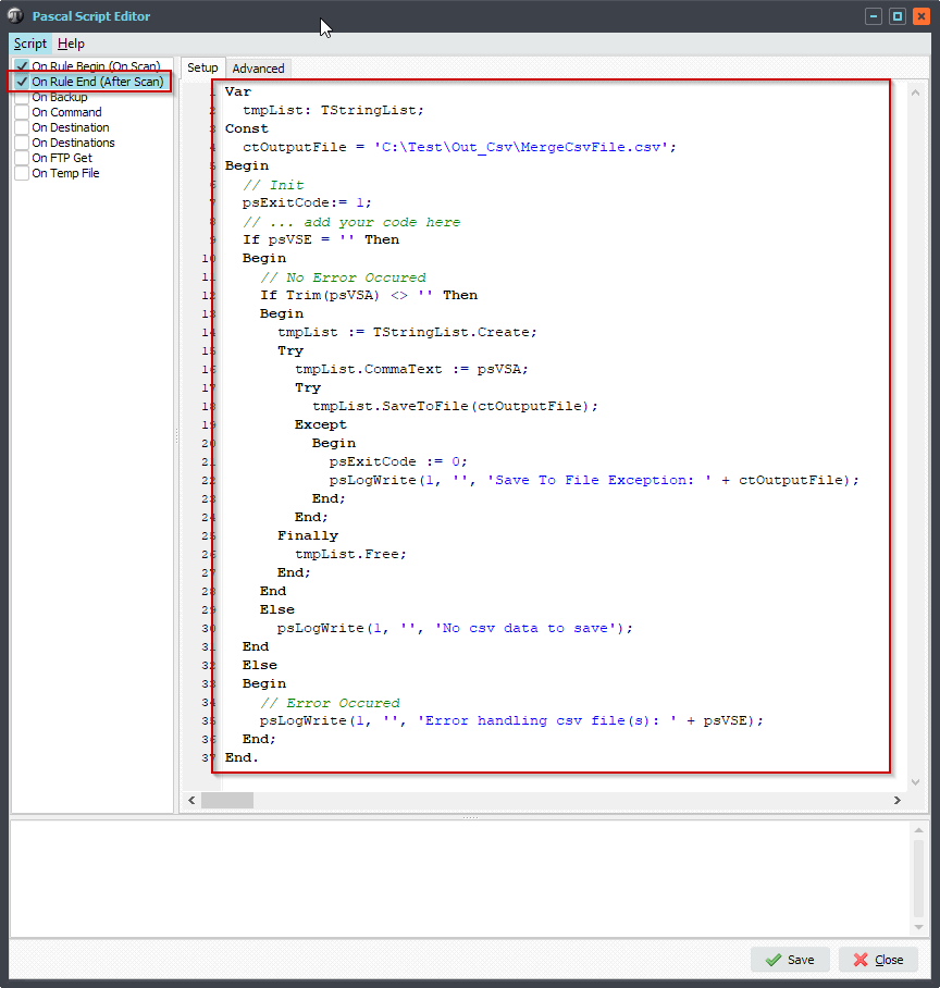 Limagito File Mover On Rule End Pascal Script