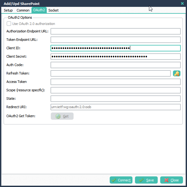 Limagito File Mover SharePoint Client Credentials