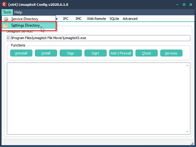 LimagitoX Settings Directory Menu