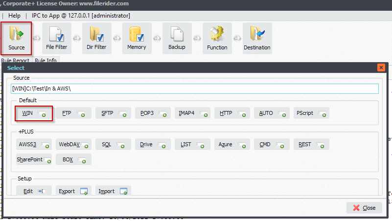 Limagito File Mover Windows folder as Source