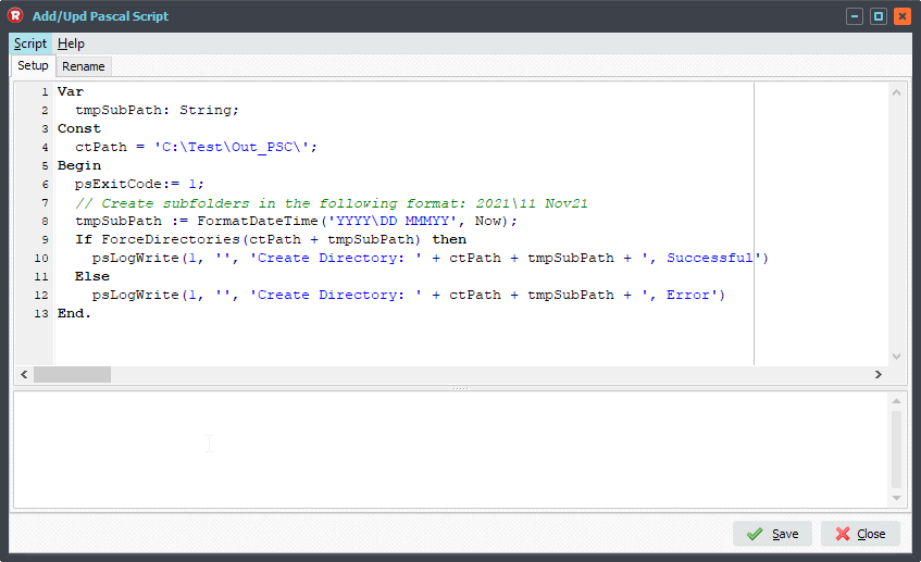 Limagito File Mover Pascal Script Code example