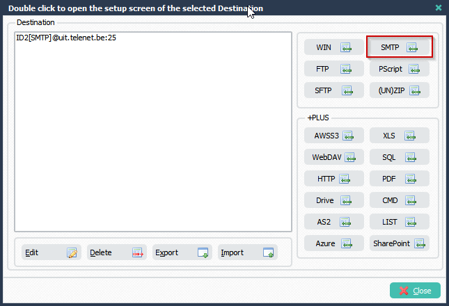 Limagito File Mover SMTP as Destination