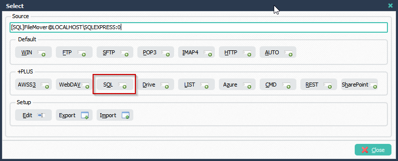 Limagito File Mover SQL as Source