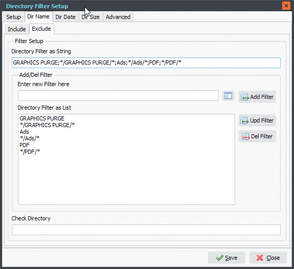 Limagito File Mover Directory name exclude filter setup