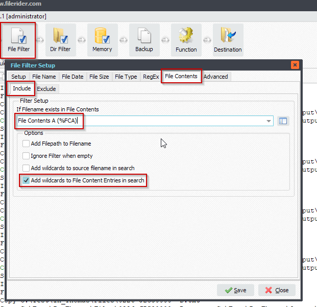 Limagito File Mover File Filter Setup