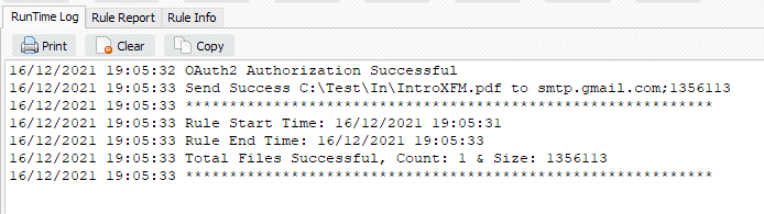 Limagito File Mover RunTime log result