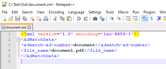 Limagito File Mover generate xml on output