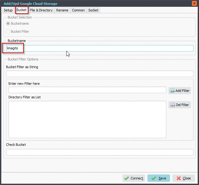 Limagito File Mover Goolge Cloud Bucketname Setup
