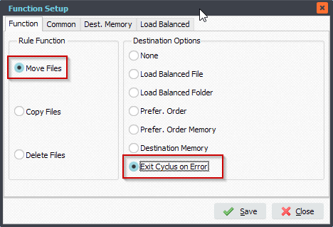 Limagito File Mover Function Setup