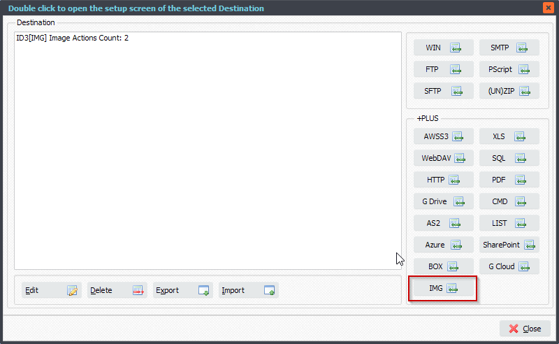 Limagito File Mover Image Automation as Destination