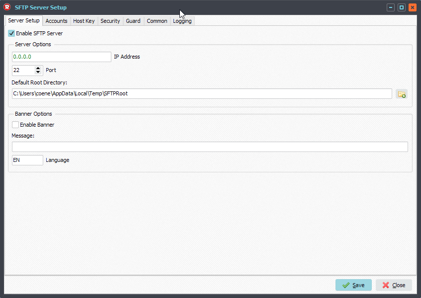 Limagito SFTP Server Setup